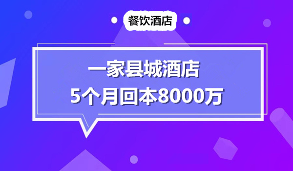 一个老总接受亏损三星级酒店5个月回本8000万的经典案例