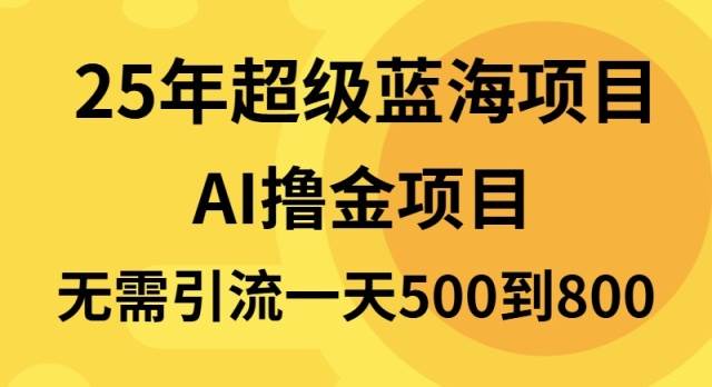 (12.21)25年超级蓝海项目一天800+，半搬砖项目，不需要引流